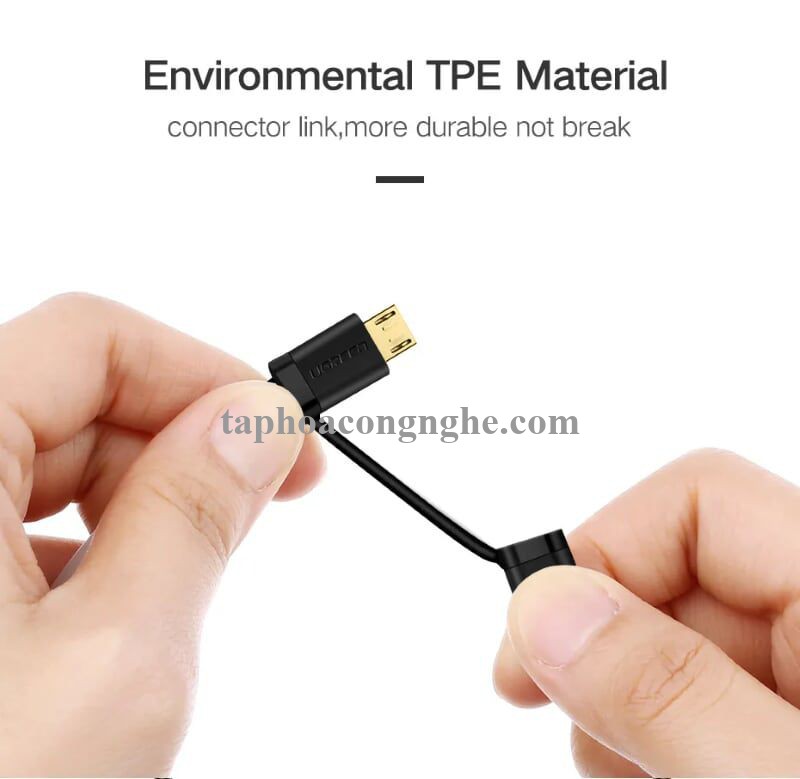 Ugreen 30173 0.5M màu Đen Thiết bị chuyển đổi USB 2.0 sang type-C và micro USB US142 30030173